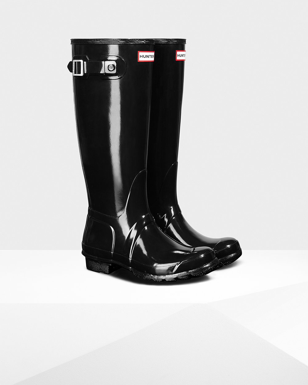 Bottes Hautes de Pluie Hunter Original Gloss Femme Noir THAVBFN-02